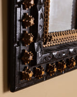 Tramp Art Gold Star Mirror, American, Late 19th Century