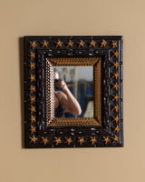Tramp Art Gold Star Mirror, American, Late 19th Century