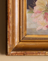 Pink Azalea Still Life in Gold Frame, France, 1890s