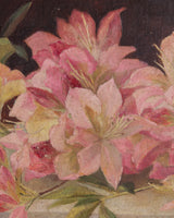 Pink Azalea Still Life in Gold Frame, France, 1890s