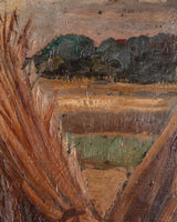 Wheat Sheaves Harvest Landscape in Gold Frame, Belgium, 1930s