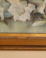 White Azalea Still Life in Gold Frame, France, 1890s