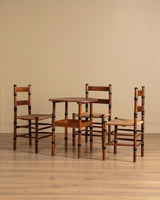 Dutch Art Deco Oak Chairs and Table Set, Netherlands, 1930s