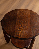 Dutch Art Deco Oak Side Table, Netherlands, 1920s