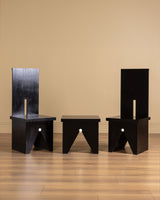 Ebonized Oak Lounge Set Manner of Pieter De Bruyne, Belgium, 20th Century