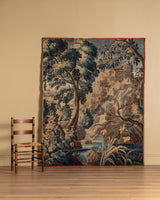 Continental Verdure Tapestry w/ Castle Scene, Europe, 17th Century