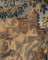 Continental Verdure Tapestry w/ Castle Scene, Europe, 17th Century
