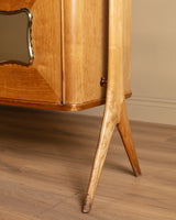 Italian Wood & Glass Top Sideboard Manner of Ico Parisi, 1950s