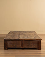 Monumental French Rustic Wood Coffee Table, Early 20th Century