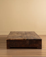 Monumental French Rustic Wood Coffee Table, Early 20th Century