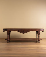 19th Century Hand Carved French Drapers Table w/ Drawer