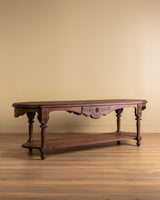 19th Century Hand Carved French Drapers Table w/ Drawer