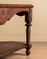 19th Century Hand Carved French Drapers Table w/ Drawer