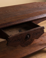 19th Century Hand Carved French Drapers Table w/ Drawer