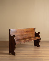 Carved Wood Scroll-Arm Bench, Belgium, Late 19th Century