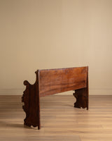 Carved Wood Scroll-Arm Bench, Belgium, Late 19th Century