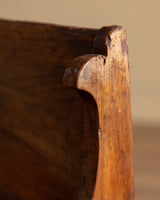 Carved Wood Scroll-Arm Bench, Belgium, Late 19th Century