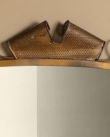 X-Large Italian Scuptural Brass Perforated Mirror, Italy, 1960's