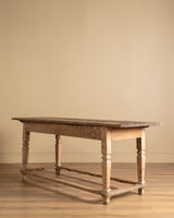 Rustic Farmhouse Table w/ Scalloped Stretcher, Italy, Late 19th Century