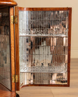 Art Deco Burl Bar Cabinet w/ Ebonized Legs, Italy, 1930's