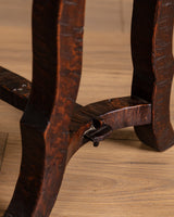 Brutalist Gouged Wood Side Table, France, 1950's