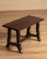 Brutalist Gouged Wood Side Table, France, 1950's