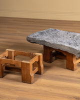 Belgian Bluestone & Oak Coffee Table, 1970's (2 Available)