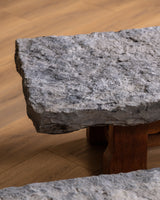 Belgian Bluestone & Oak Coffee Table, 1970's (2 Available)