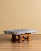 Belgian Bluestone & Oak Coffee Table, 1970's (2 Available)