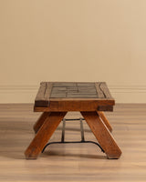 Brutalist Wood & Slate Coffee Table, Belgium, 1960's