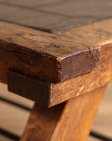 Brutalist Wood & Slate Coffee Table, Belgium, 1960's