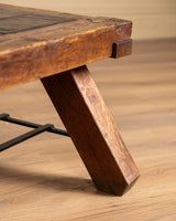 Brutalist Wood & Slate Coffee Table, Belgium, 1960's