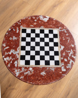 Iron & Pieced Marble Chess Side Table, Italy, 19th Century