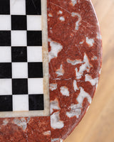 Iron & Pieced Marble Chess Side Table, Italy, 19th Century