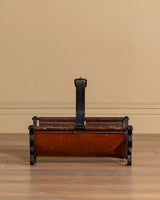 Leather and Iron Log Holder w/ Buckle, France, 1950's