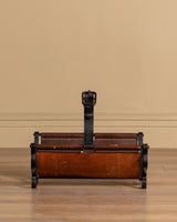 Leather and Iron Log Holder w/ Buckle, France, 1950's
