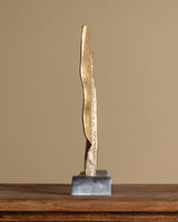 Brutalist Brass Sculptural Table Clock by David Marshall, Spain, 1970's