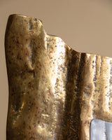 Brutalist Brass Sculptural Table Clock by David Marshall, Spain, 1970's