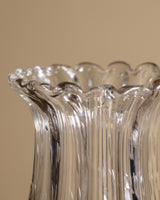 Ribbed Bullicante Glass Vase, Murano, Italy, 1960's