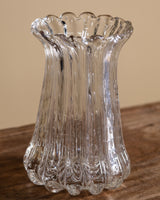 Ribbed Bullicante Glass Vase, Murano, Italy, 1960's