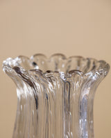Ribbed Bullicante Glass Vase, Murano, Italy, 1960's