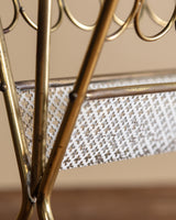 Italian Brass Magazine Rack, 1950's