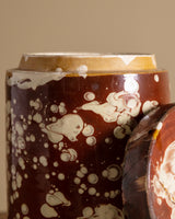 19th Century Marbleized Terracotta Storage Jar #1, Grottaglie, Italy