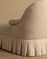 Napoleon III Chaise Longue in Ecru Linen, France, 19th Century