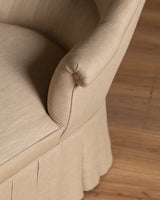 Napoleon III Chaise Longue in Ecru Linen, France, 19th Century