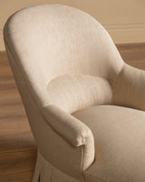 Napoleon III Chaise Longue in Ecru Linen, France, 19th Century