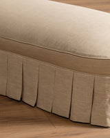 Napoleon III Chaise Longue in Ecru Linen, France, 19th Century