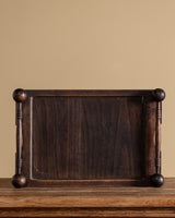 Wooden Serving Tray with Turned Ball Handles, France, 1970's