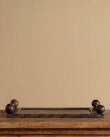 Wooden Serving Tray with Turned Ball Handles, France, 1970's
