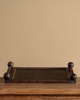 Wooden Serving Tray with Turned Ball Handles, France, 1970's